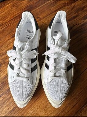 Adidas and Beyoncé Superstar White and Black Low-Top Sneakers